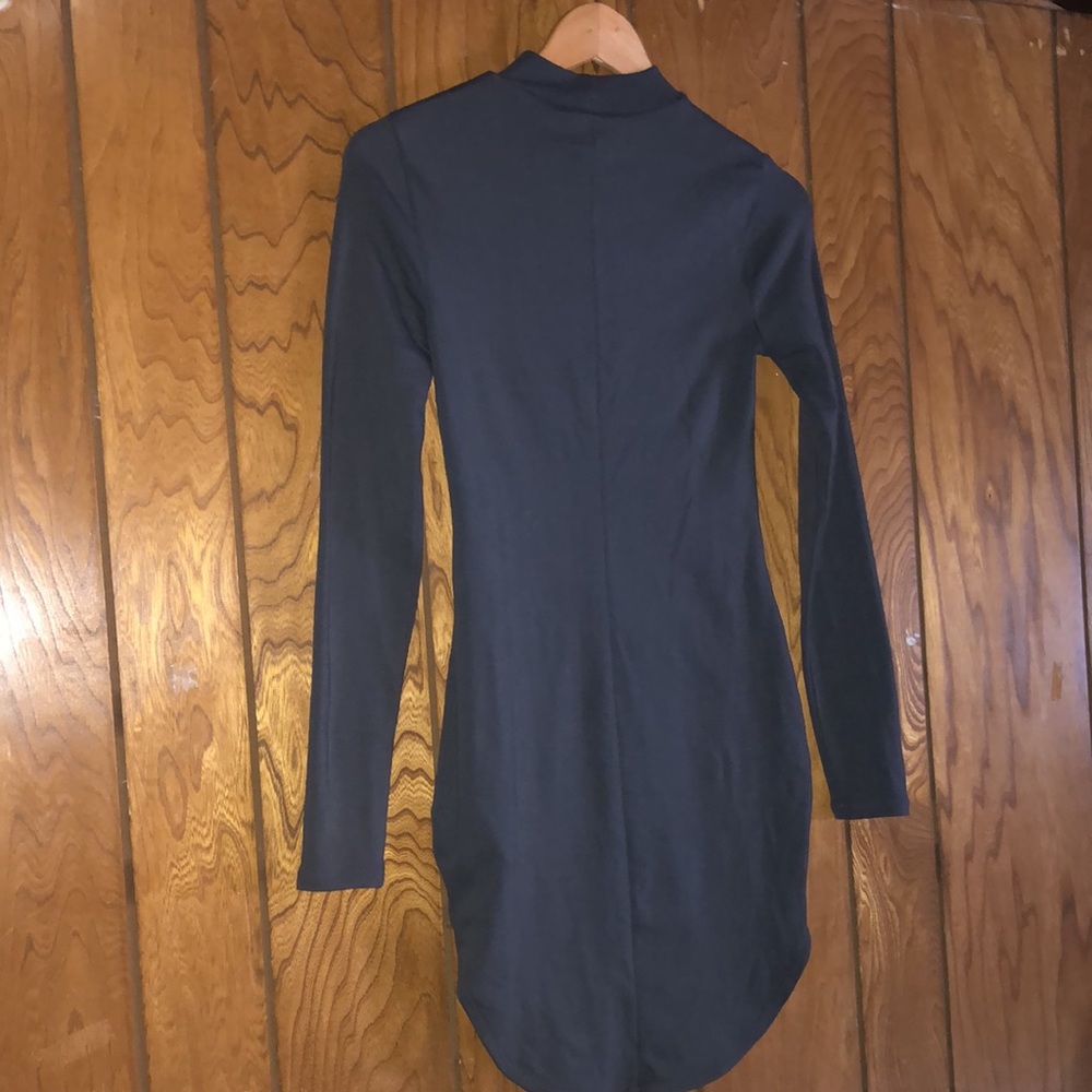 Dark Grey U-Shaped Bodycon Dress